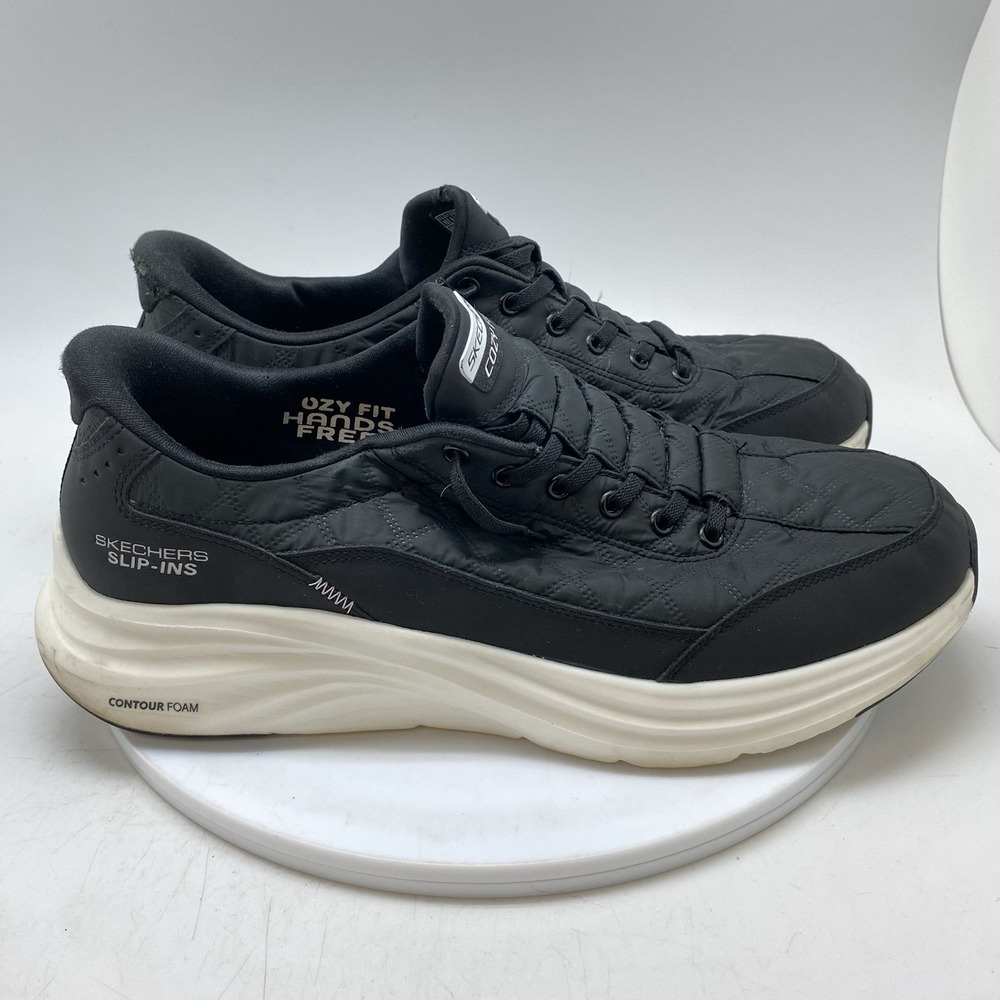 Skechers Sneakers Mens 10 Slip-Ins Contour Foam Cozy Fit Black Athletic 232619
